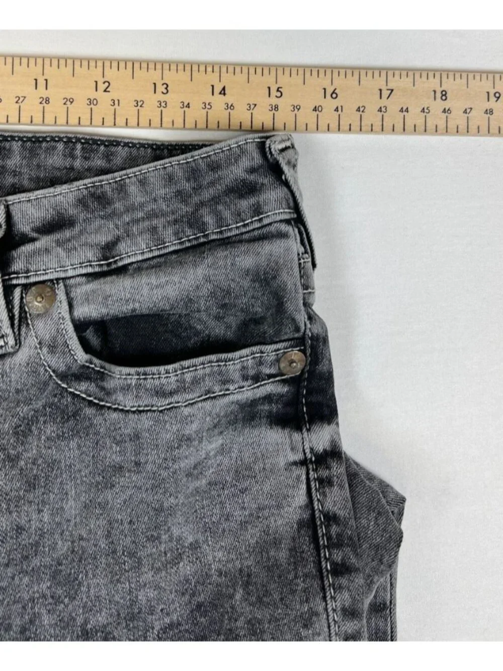 True Religion Womens Billie Mid Rise Straight Leg Acid Wash Grey Jeans Size 30 - Picture 11 of 12